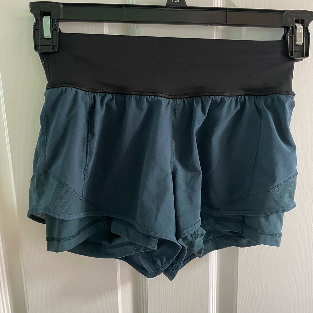 navy lululemon shorts